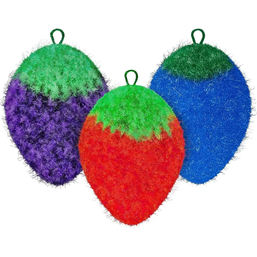 Dish Scrubber by Dish Scrubbie - Crocheted Scrubbies - Fruit Shaped - Mix Pack 6